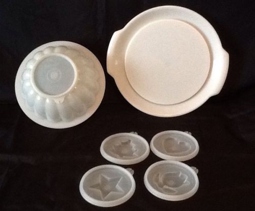 Vintage TUPPERWARE Jel-N-Serve Jello Mold #616, base #617 inc 4 Disk