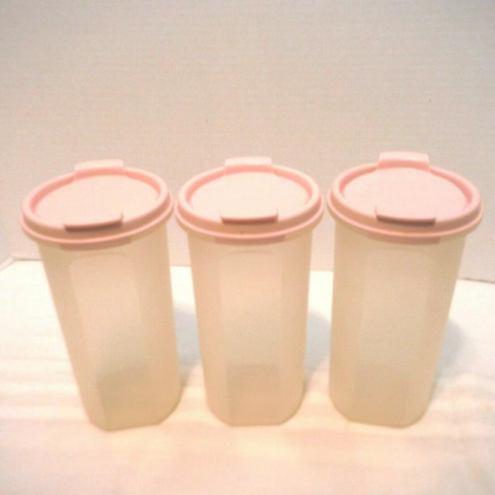 Tupperware Modular Mates Round #3 Size 3 Pink Shaker Pourer Lids 22 Oz