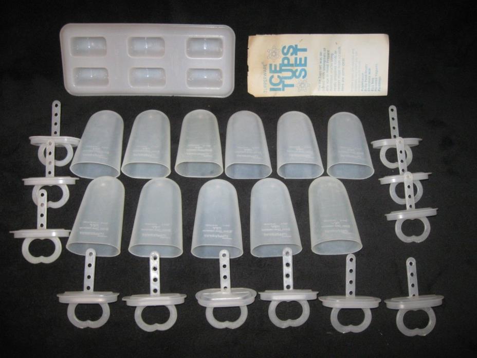 VINTAGE TUPPERWARE POPSICLE MAKER, ICE TUPS TRAY; MOLDS; HANDLES, #344 #481 #343