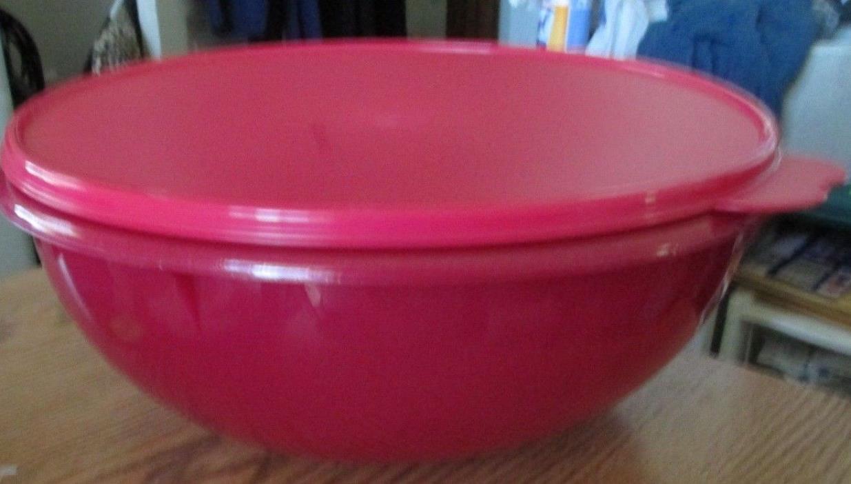 NEW IN PACKAGE-TUPPERWARE FIX N MIX 26 CUP BOWL-SPARKLEY RED BOTTOM-PLAIN RED SE