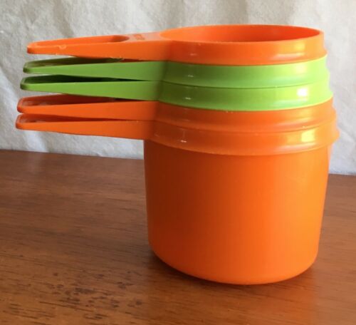 Tupperware 5 Piece Measure Cup Set Apple Green Bright Orange