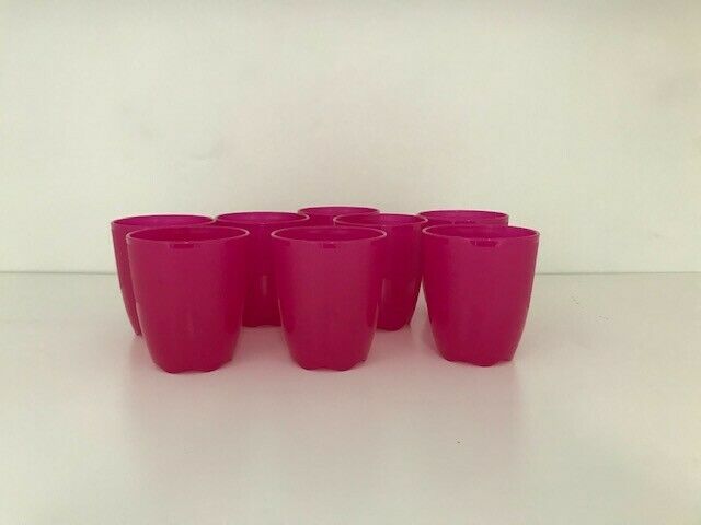 LOT 6 NEW  TUPPERWARE TUMBLERS CUP 10 OZ   FUCHSIA PINK OPEN HOUSE COLLECTION