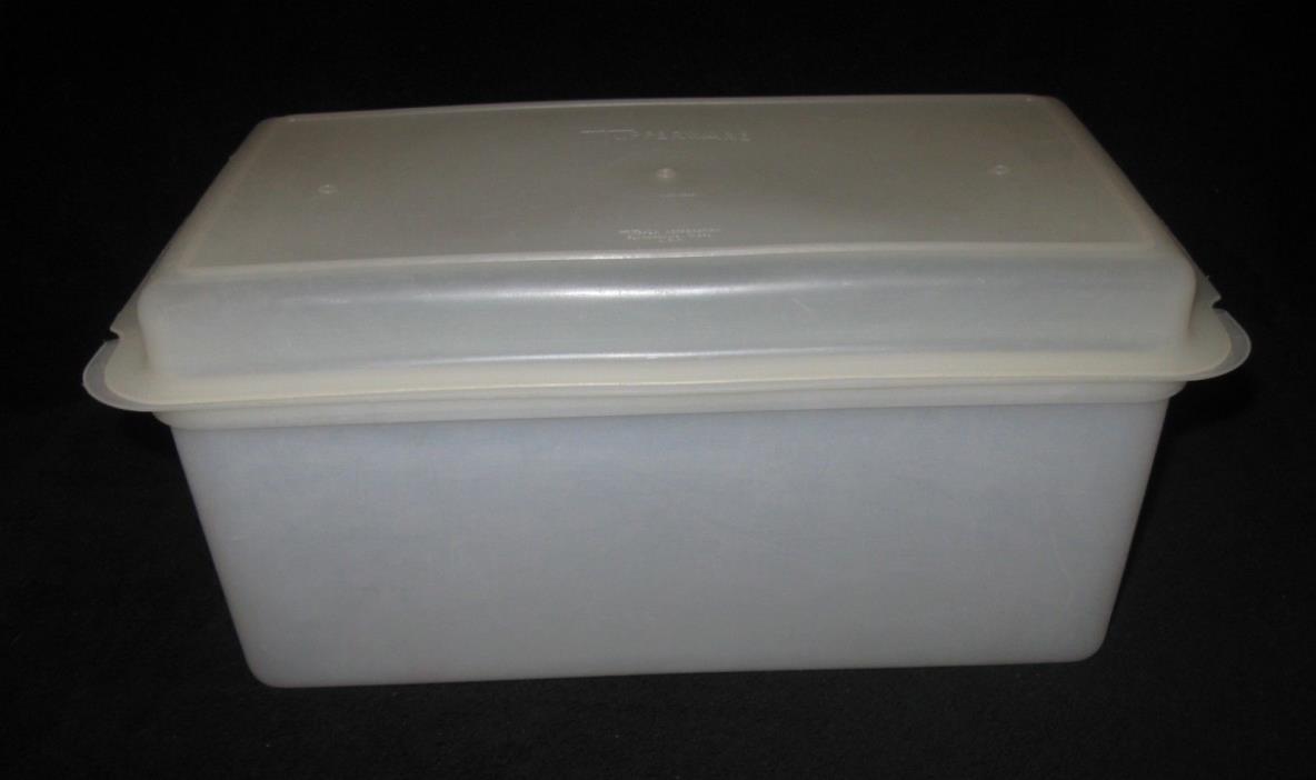 VINTAGE TUPPERWARE BREAD KEEPER w/DOME LID; 171 & 172; SHEER, FROSTED WHITE; 11