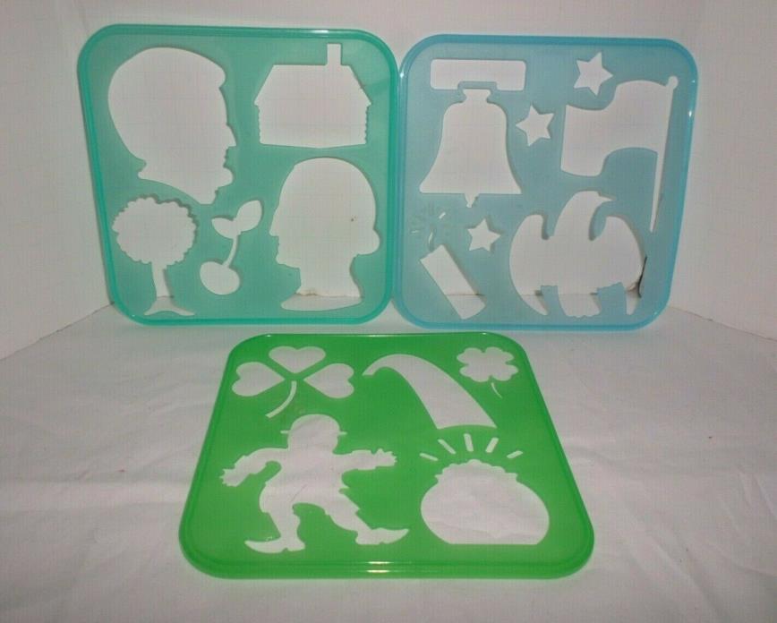 Vintage Tupperware Holiday Stencils Presidents Day 4th Of July & St Patricks Day