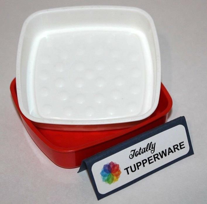 Tupperware Soap Dishes Set of 2 Red & White Sponge Holders