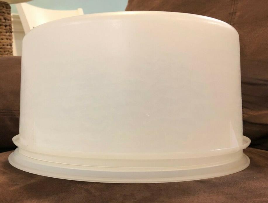 Tupperware Opaque Container # 256 w/Lid Cake Storage Vintage Round Large 32c