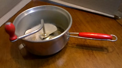 Original Antique Foley Food Mill Masher Red Handle 1930s Vintage kitchenware