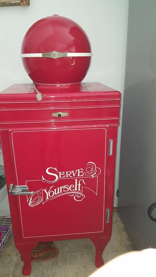 Rare 1930's Antique Globe Top GE  Monitor Fridge