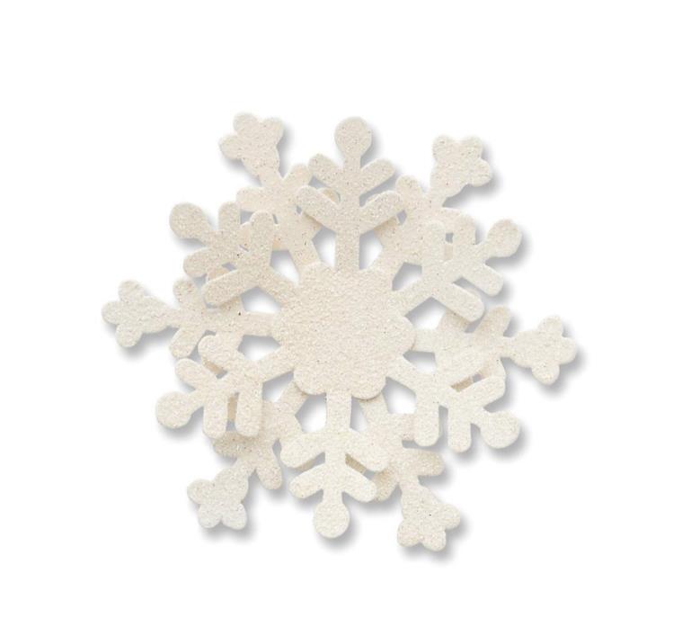 Embellish Your Story by Roeda White Dimentional Glittered Snowflake Magnet