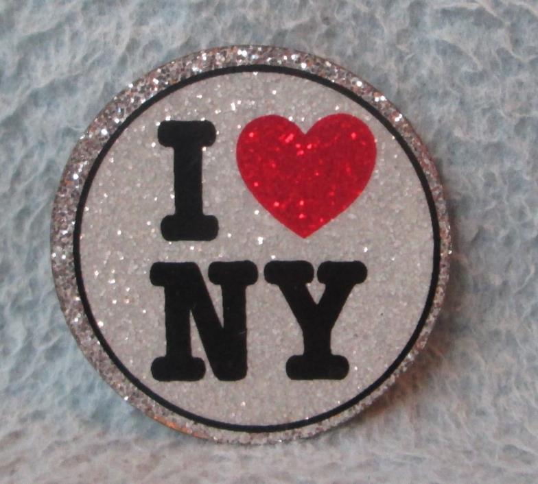 Sparkle I Love New York Thin Magnet Souvenir Travel Refrigerator