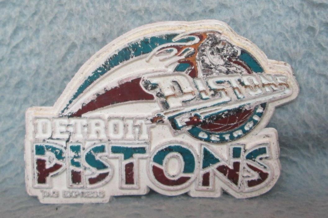 Vintage Detroit Pistons Rubber Magnet AS IS POOR CONDITION Souvenir Refrigerator