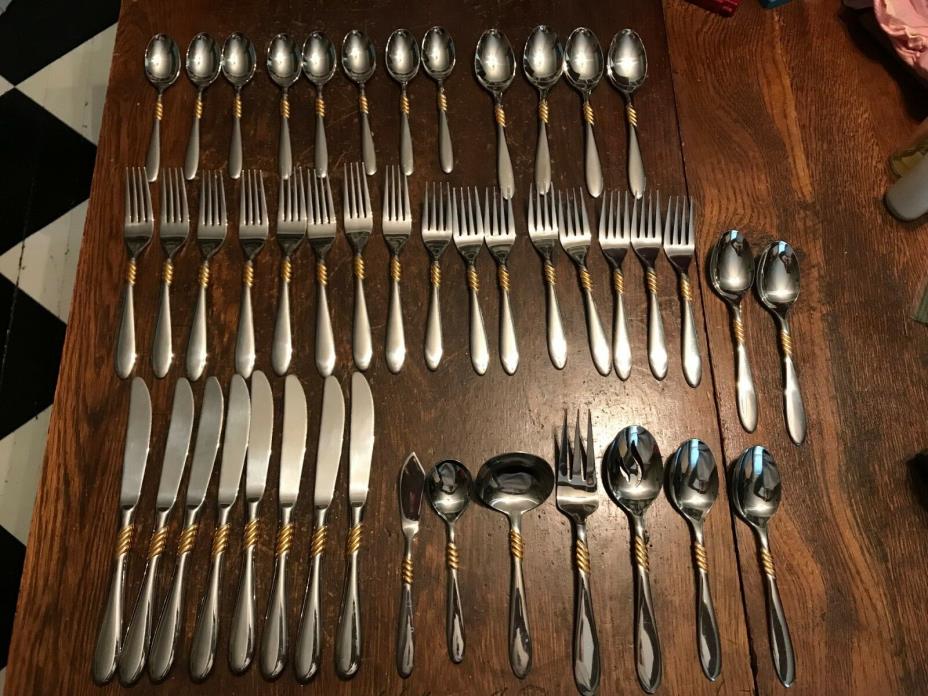 A+ Vintage Rogers Stanley Roberts Service for 8 COMPLIMENT Stainless Flatware