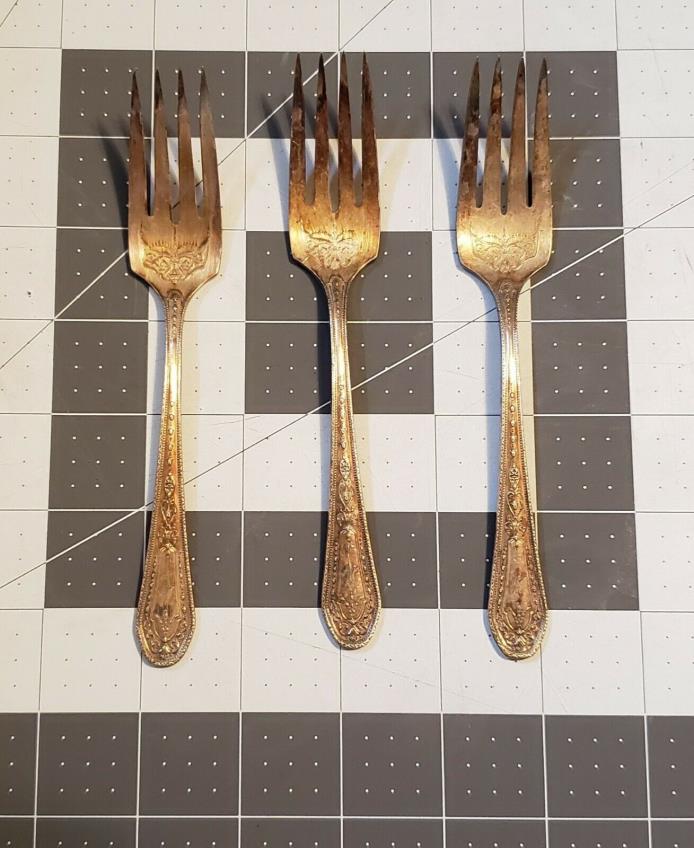 3 Vintage Community Plate Floral Forks Flatware Silverware Kitchen Utensil Fork