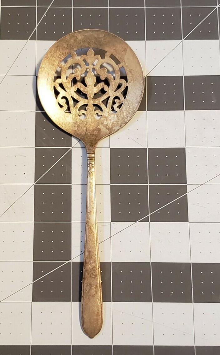 Vintage Community Plate Slotted Cranberry Spoon Server Flatware Silverware