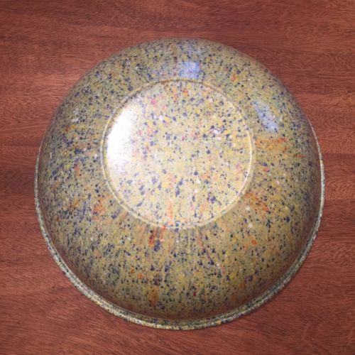 Vintage Brookpark Melmac Melamine Spatter Confetti Splash Bowl Blue Green Orange