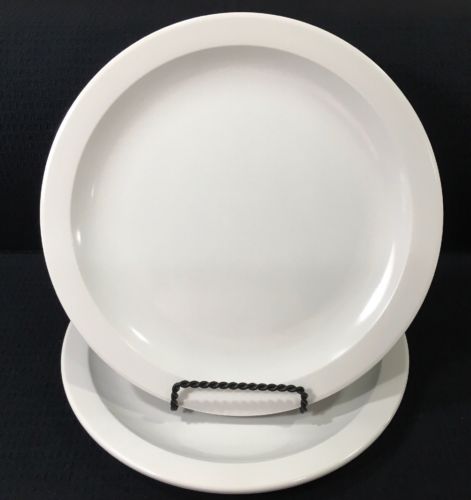 Set Of 2 Texas Ware White 10” Melamine Dinner Plates 139 Made In Dallas TX USA
