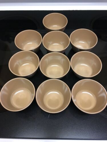 10 Vintage Melmac Melamine Ice Cream Dessert Bowls Brown 3.5