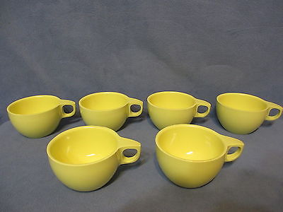 Vintage Watertown Ware Lifetime Melmac Melamine 8 oz Cups Set of 6 Yellow