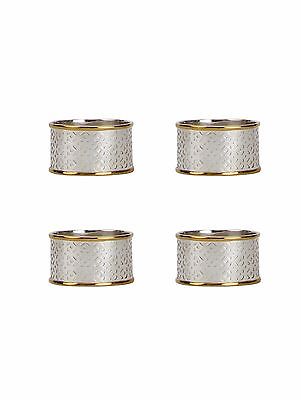 OSCAR DE LA RENTA Mosaico Napkin Rings Silve/Gold Set of 4 $155