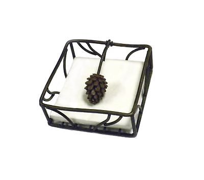 Metal Pine Cone cocktail Napkin Holder With Pine Cone Weight - 5.5