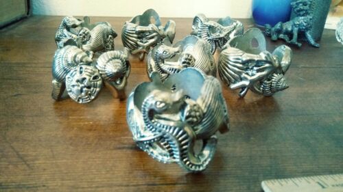 Godinger Silver Co. Silverplate Sea Horse Shell Napkin Ring Holders Set of 7