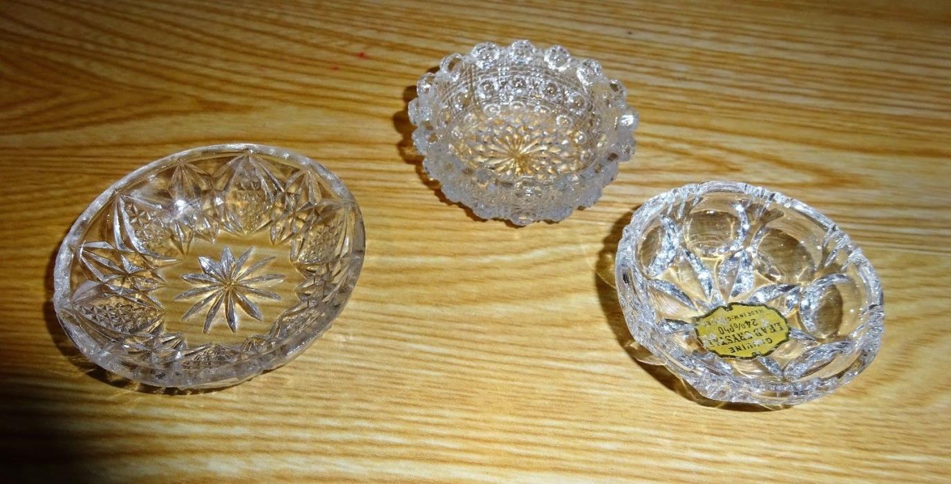 Lot of 3 vintage salt cellars, bowls,  1