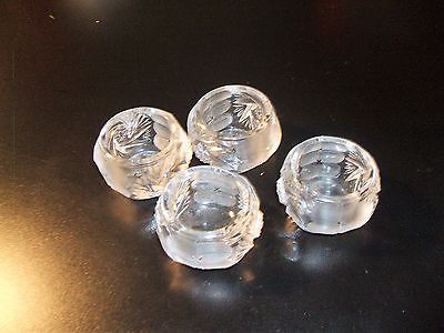 Lot of 4 MATCHING SET Glass SALT CELLAR Dip Antique