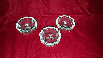 Set of three open salts flower design on the bottom  #  2620