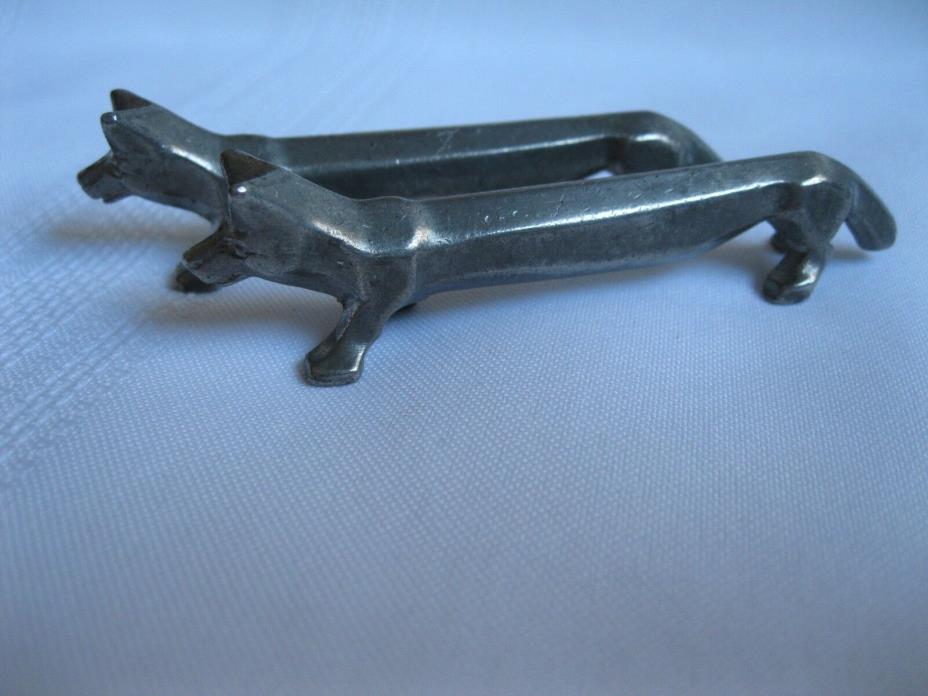 Pair of Dog or Fox Figural Knife Rests