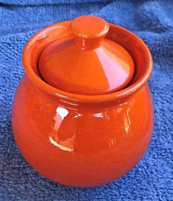 2001 WAECHTERSBACH FUN FACTORY ORANGE SUGAR BOWL & LID GERMANY