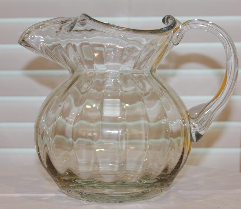Vintage Clear Glass Water Juice Pitcher Ice Tea Pitcher