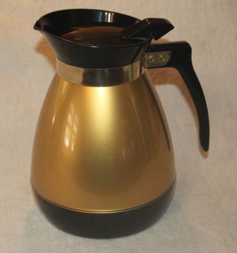 vintage Coffee Pot West Bend Thermo-Serv Coffee Thermos Gold and Black - USA