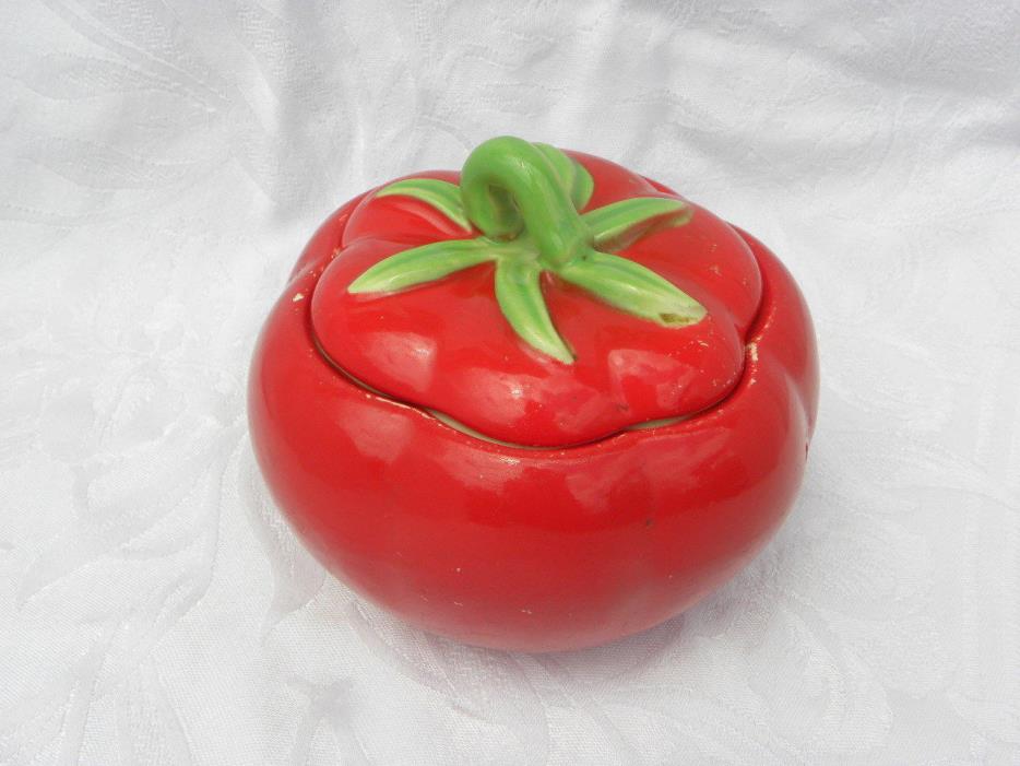 Vintage The Pantry Parade Tomato-Shaped Covered Grease or Condiment Jar