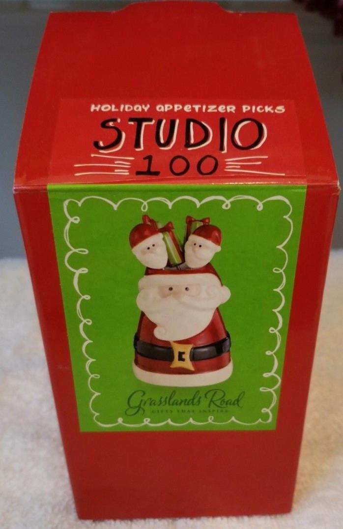 Grassland Roads Christmas Santa Appetizer Picks - Set of 5 Picks