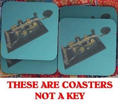 J-38 MORSE CODE KEY Rubber Backed Coasters #0254