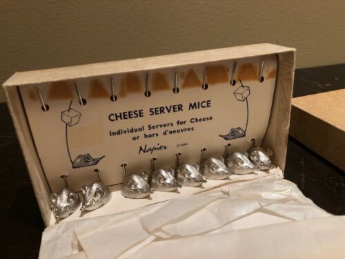 Napier pewter mouse cheese serve picks set of 8