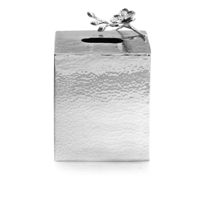 MICHAEL ARAM WHITE ORCHID TISSUE BOX HOLDER 111852.NEW IN BOX.