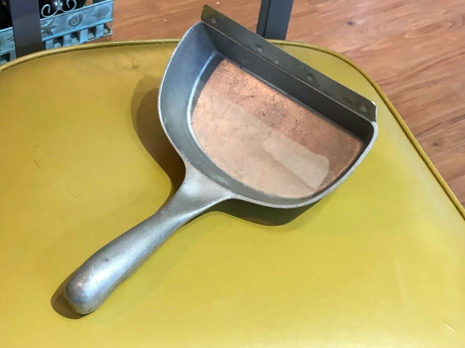 Vintage Dust Pan Crumb Tray handled metal pot metal thick