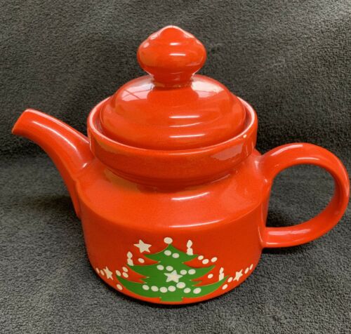 Christmas Waechtersbach Tea kettle Pot Vintage West Germany Collectable