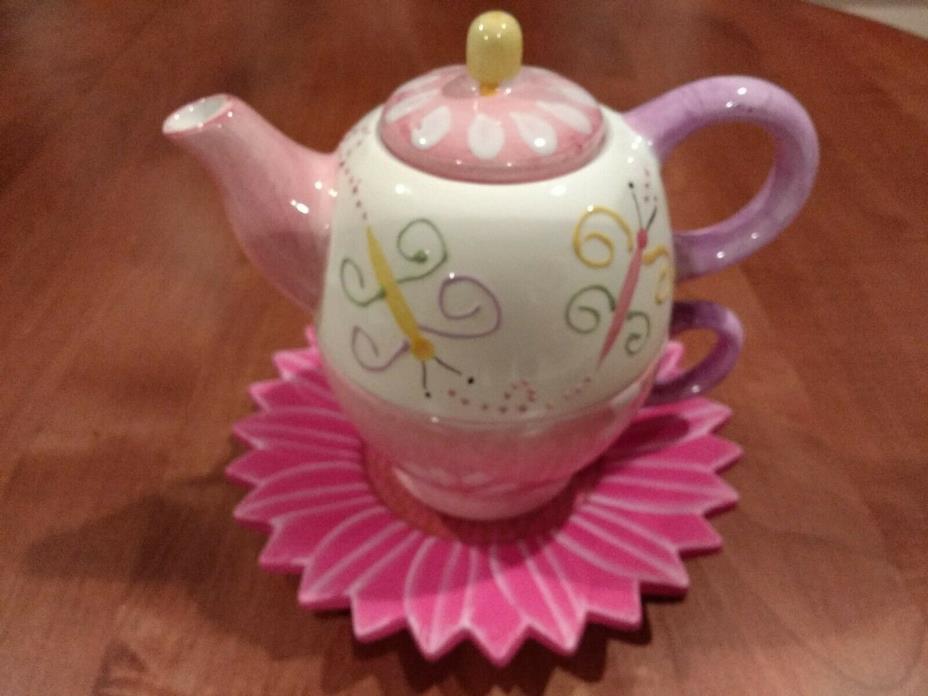 Tea for One Teapot and Cup Set, 4 Pieces