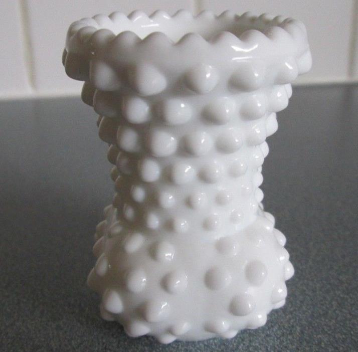 OLD Vintage Toothpick Holder Milk Glass Hobnail Fenton