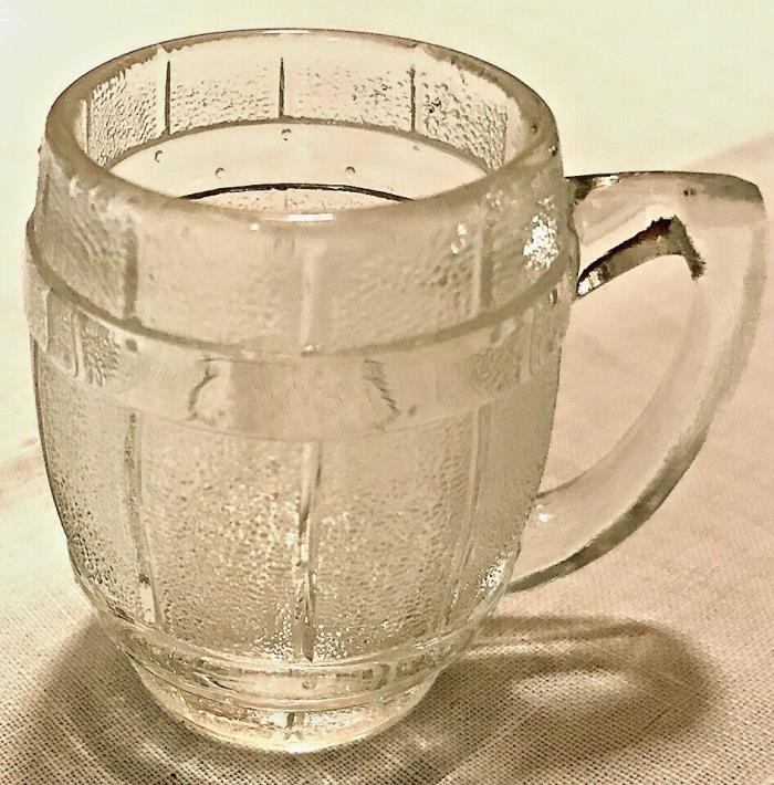 Vintage Clear Whisky Barrel Tooth Pick Holder Mug