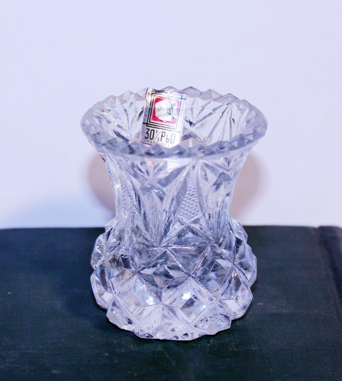 Vintage Made in Italy Lead Crystal Toothpick Holder, Crystal Table Decor