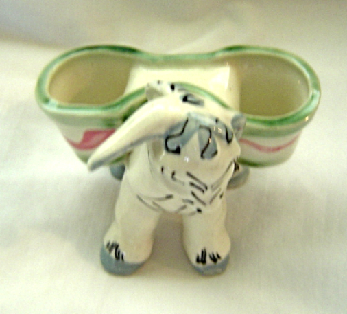 Vintage Donkey Carrying Baskets Toothpick Holder Hand Painted