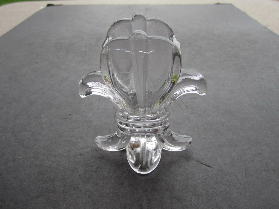 Antique Circa 1900 US Glass Co Fleur De Lis Pattern EAPG Glass Toothpick Holder