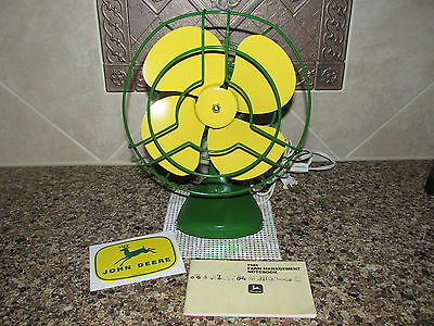 Vtg Green and Yellow Custom Paint Electric Fan John Deere Pocket Notebook+ Decal