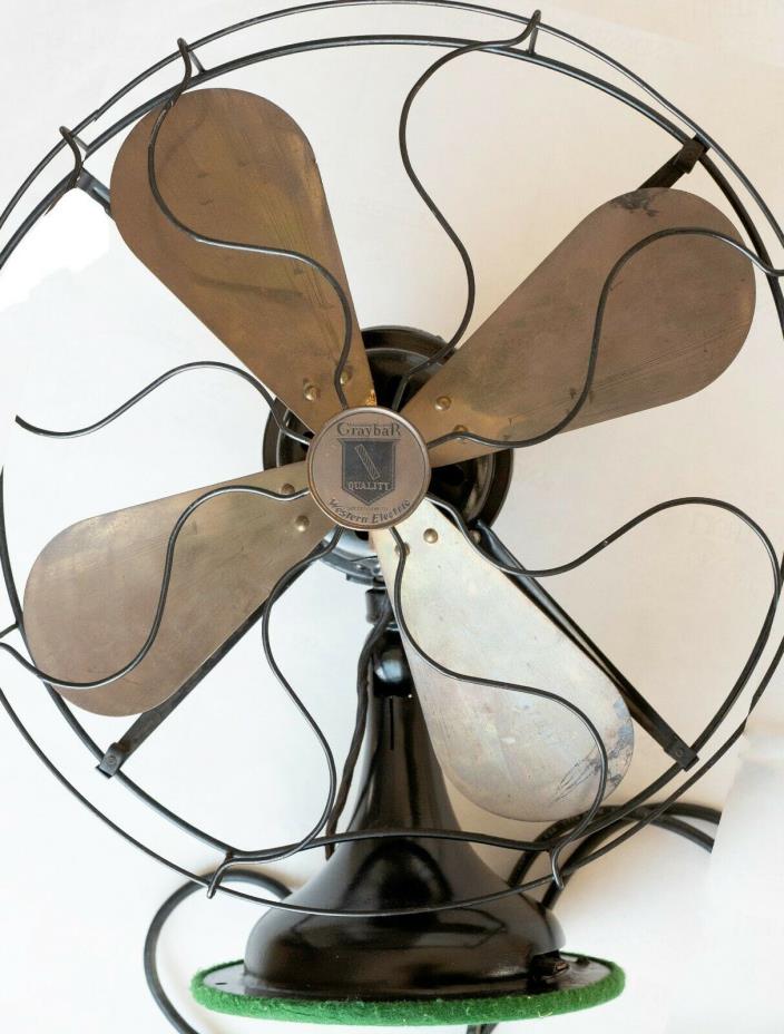 Vintage Graybar Western Electric Fan, 16 Inch, Brass
