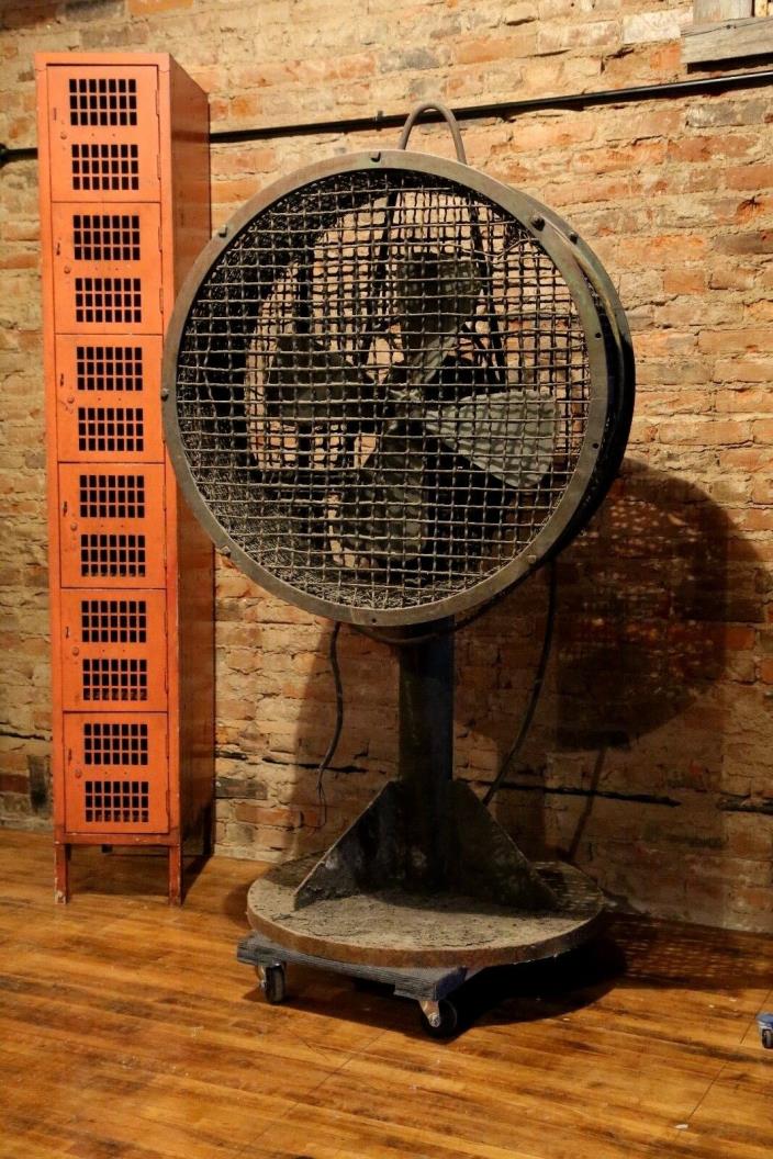 Antique General Electric Industrial Cage Floor Fan Huge 23