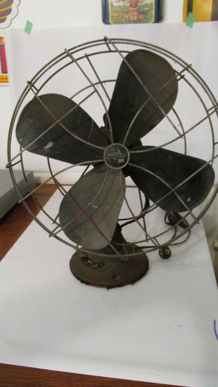 Vintage Cast Emerson Electric 79648-AP Oscillating Table Fan 4 Blades 16 inches