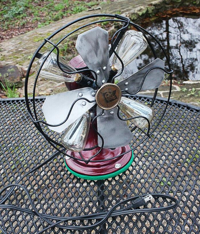 Antique R & M Electric Fan converted to a Light, Vintage